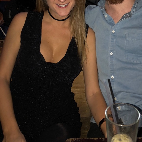 Bershka Pants - Bershka Night Out Low Cut sparkle romper playsuit